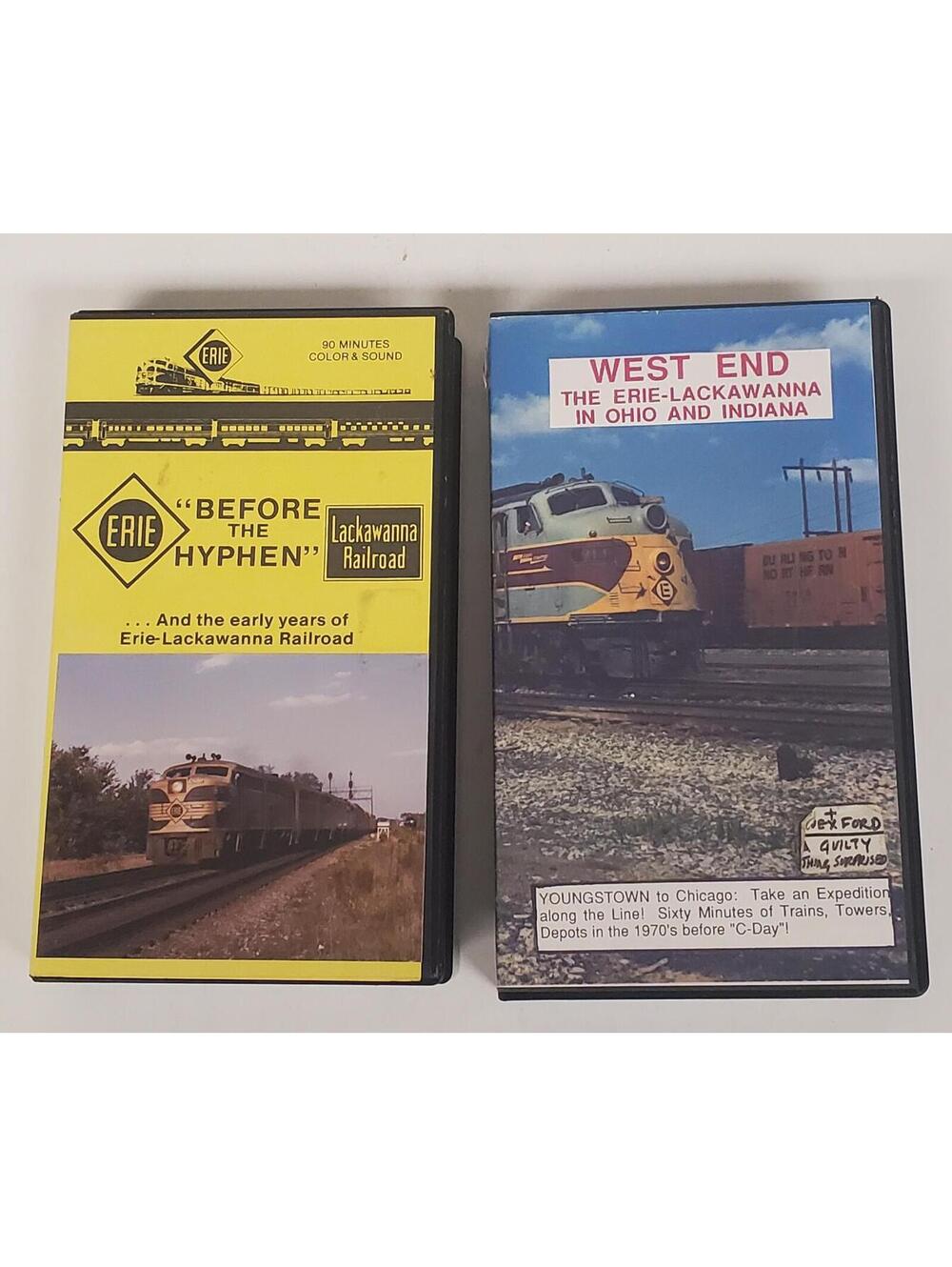 Vintage Erie Lackawanna Railroad VHS Tape Set - 'Before the Hyphen' & 'West End'